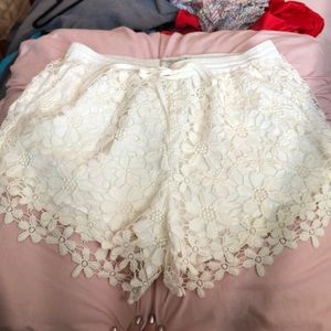 White lace shorts!